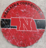 Nebraska Cornhuskers Sign Bottle Cap Style Distressed-0