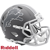 Detroit Lions Helmet Riddell Replica Mini Speed Style Slate Alternate-0