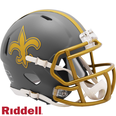 New Orleans Saints Helmet Riddell Replica Mini Speed Style Slate Alternate-0