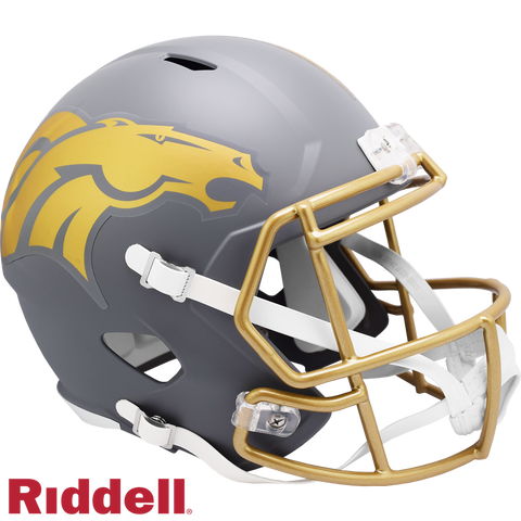 Denver Broncos Helmet Riddell Replica Full Size Speed Style Slate Alternate-0