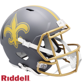 New Orleans Saints Helmet Riddell Replica Full Size Speed Style Slate Alternate-0