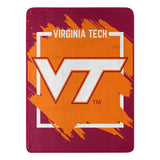 Virginia Tech Hokies Blanket 46x60 Micro Raschel Dimensional Design Rolled-0